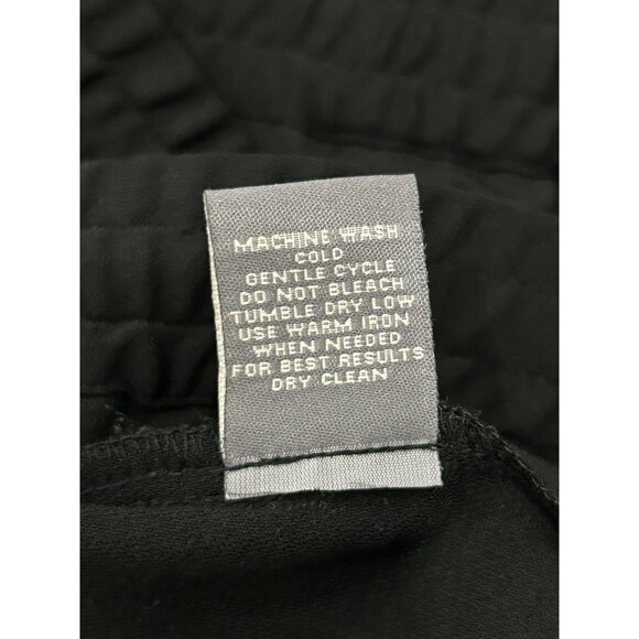 Kate & Mallory Lace Trim Cropped Pants Black Sz XL Drawstring Elastic Waist Chic - Picture 9 of 11